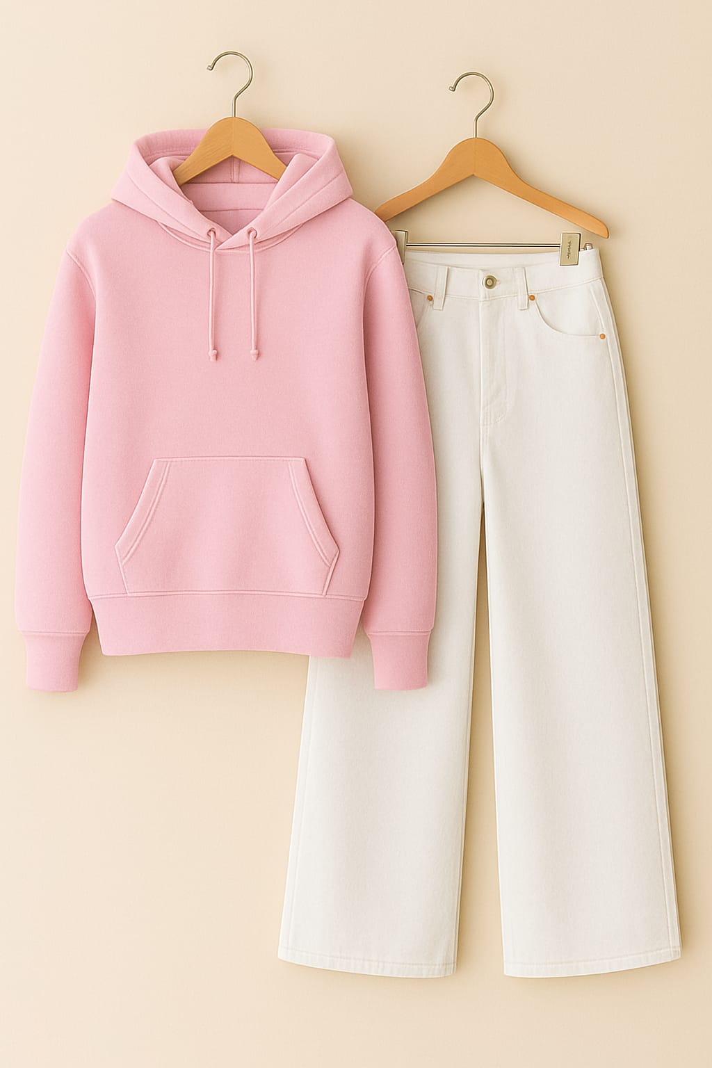 Hoodie With White Leg Jeans