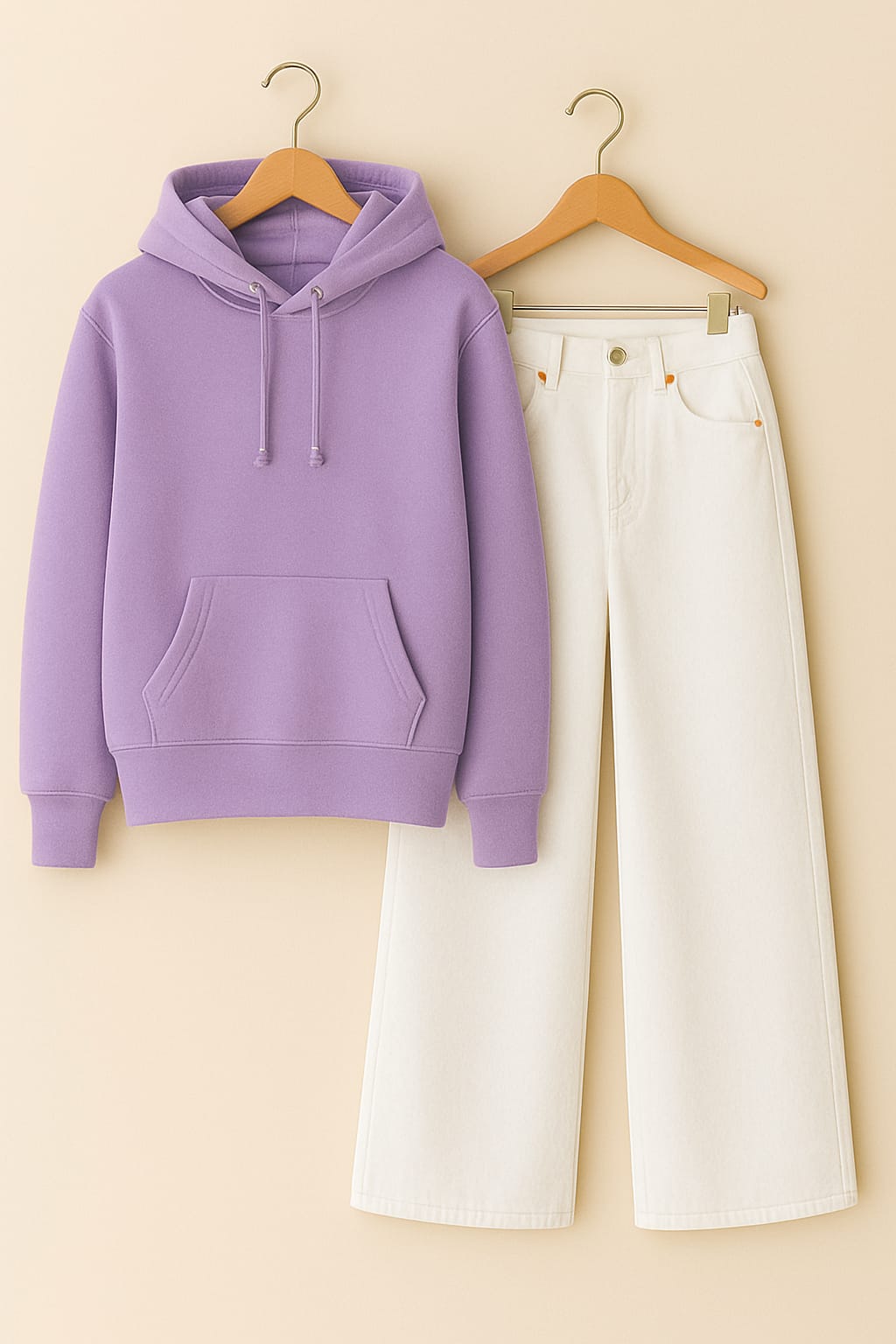 Hoodie With White Leg Jeans