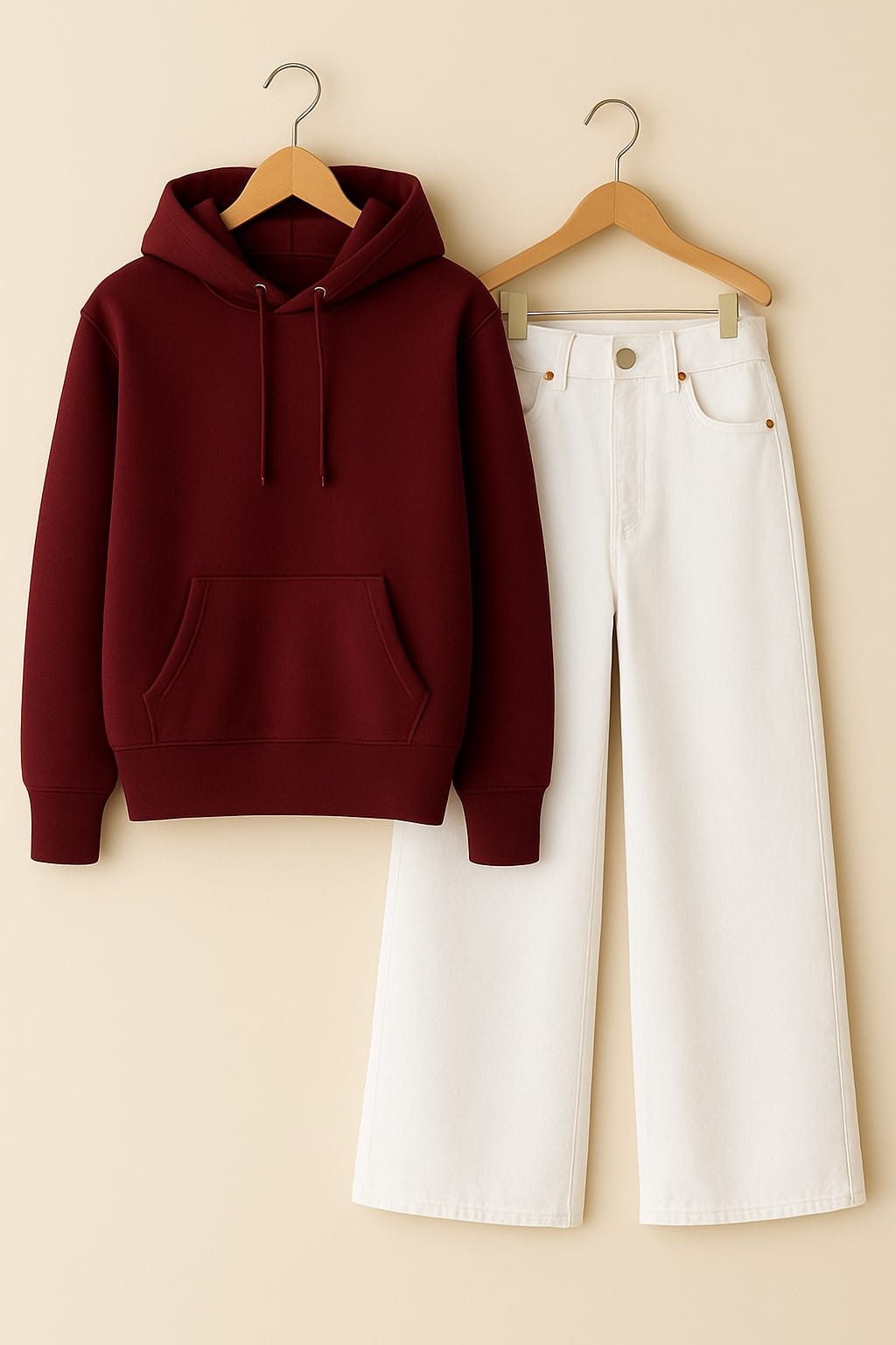 Hoodie With White Leg Jeans