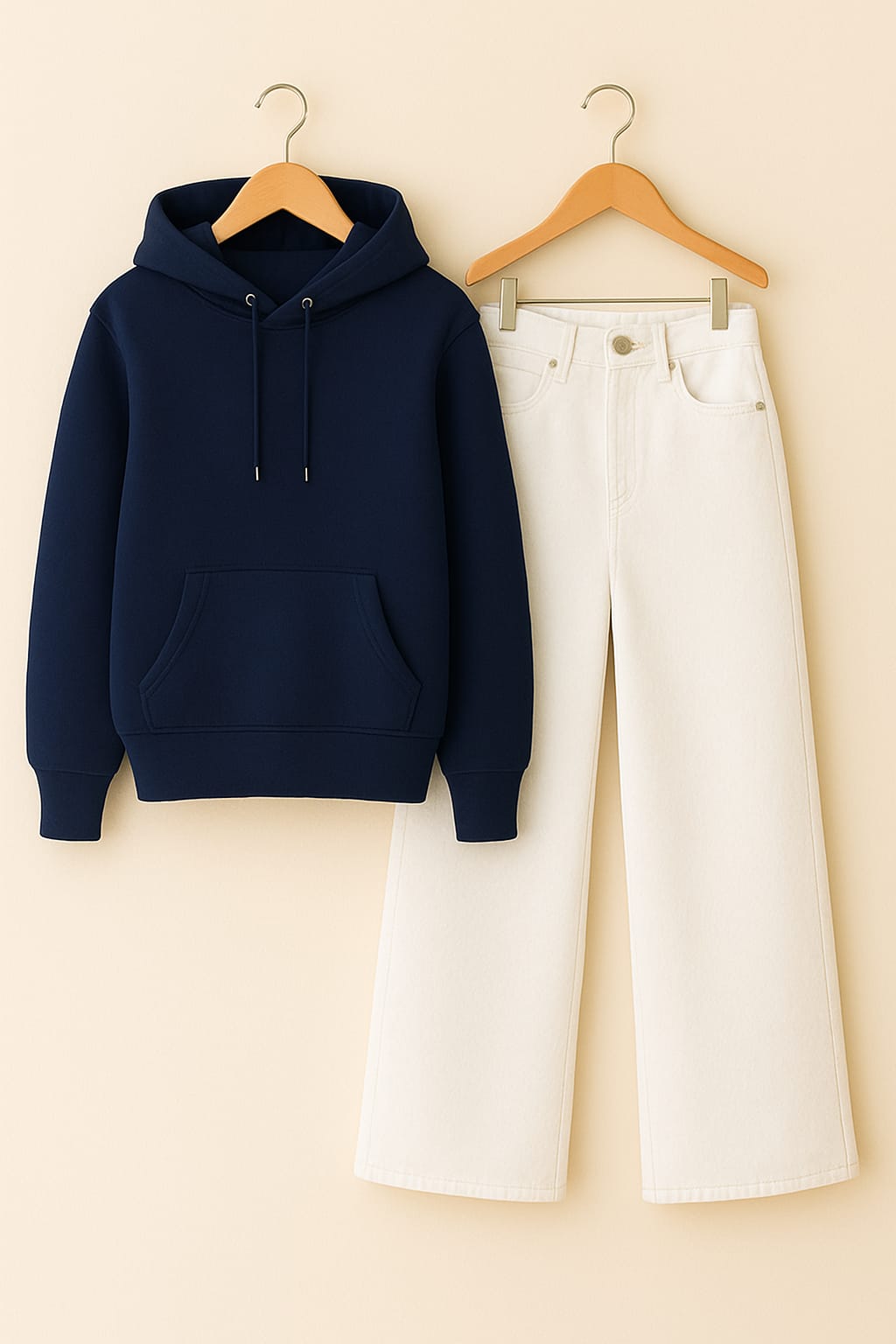 Hoodie With White Leg Jeans