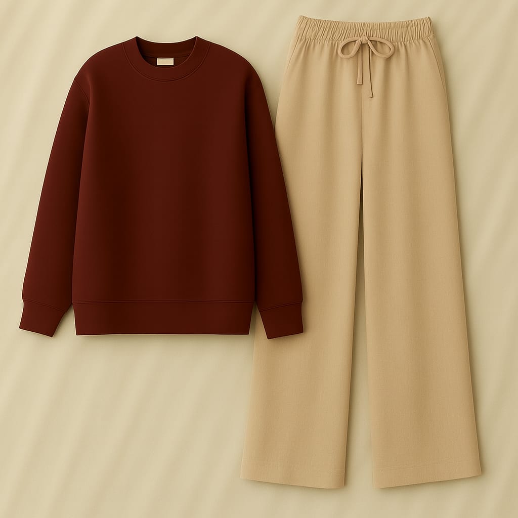 Sweatshirt With Beige Flapper