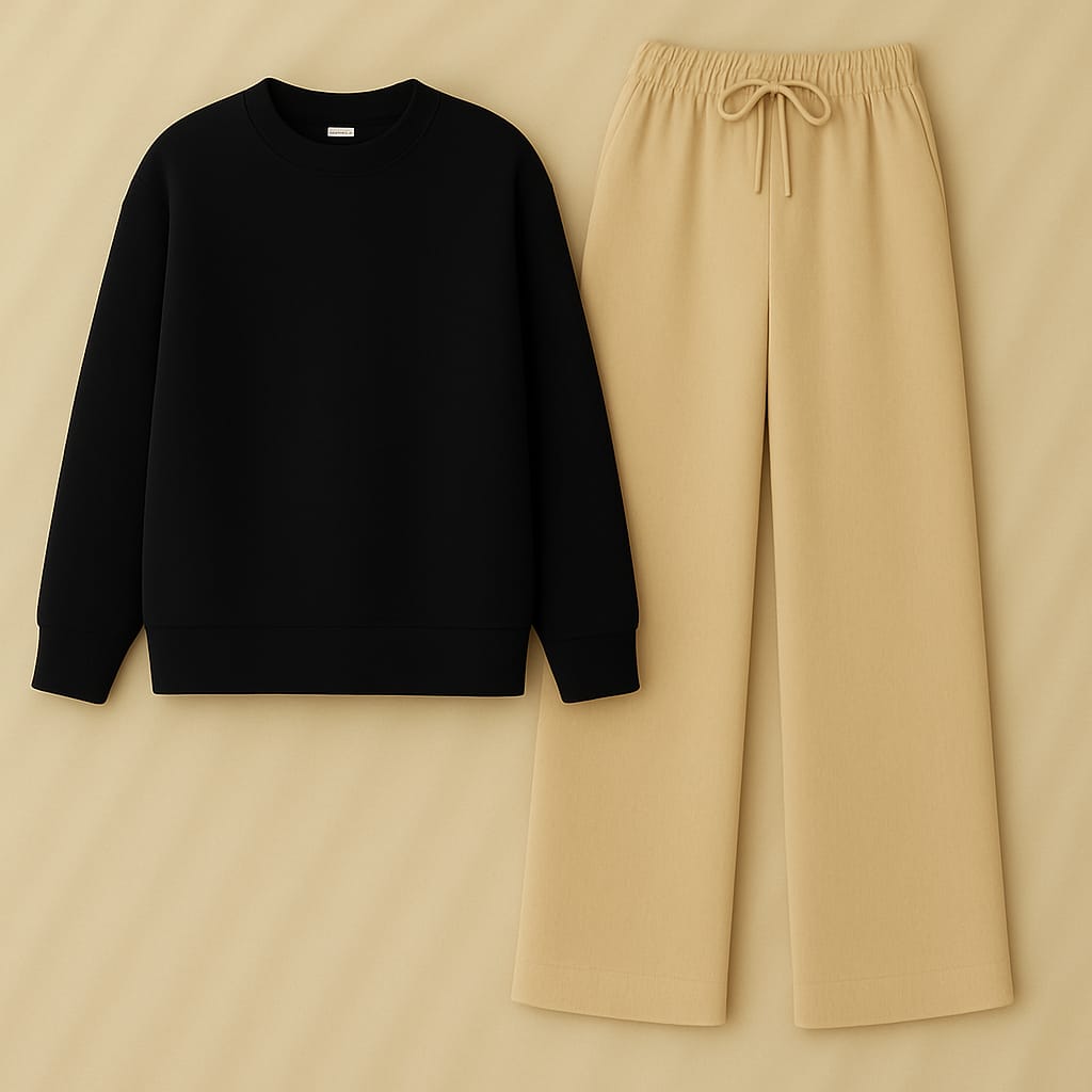 Sweatshirt With Beige Flapper