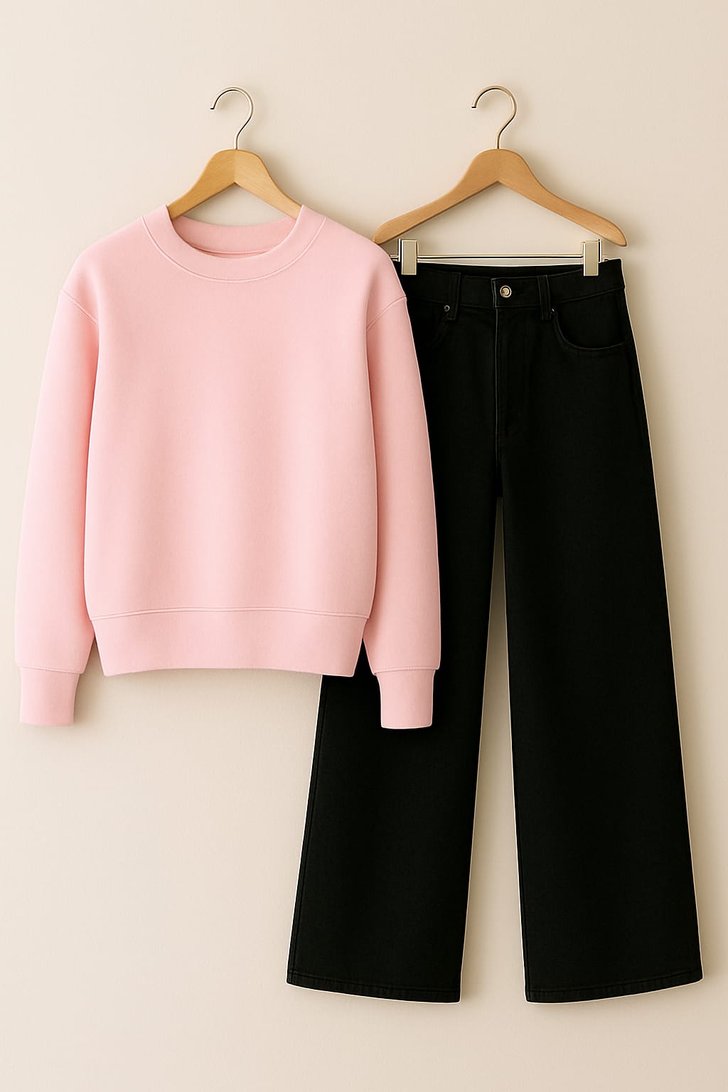 Sweatshirt With Black Wide Leg Jeans