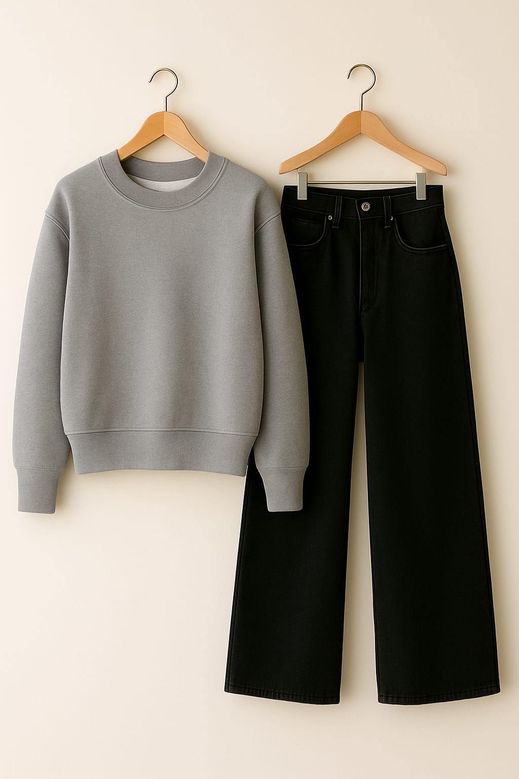 Sweatshirt With Black Wide Leg Jeans