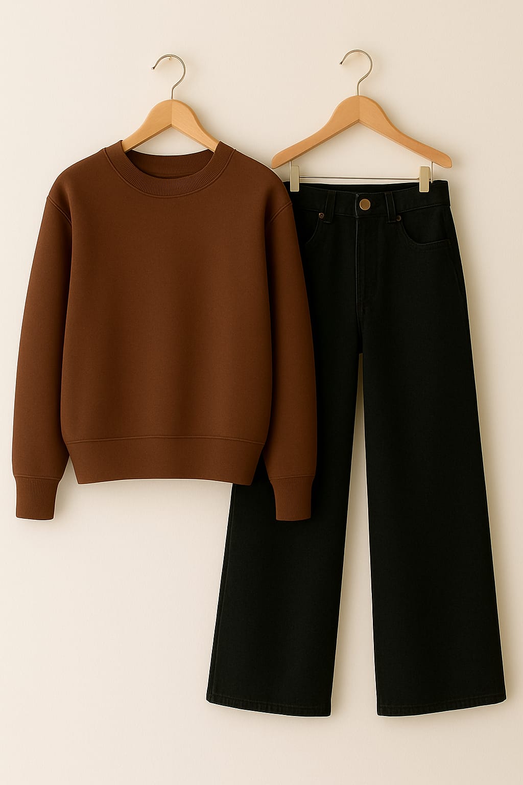 Sweatshirt With BLack Wide Leg Jeans