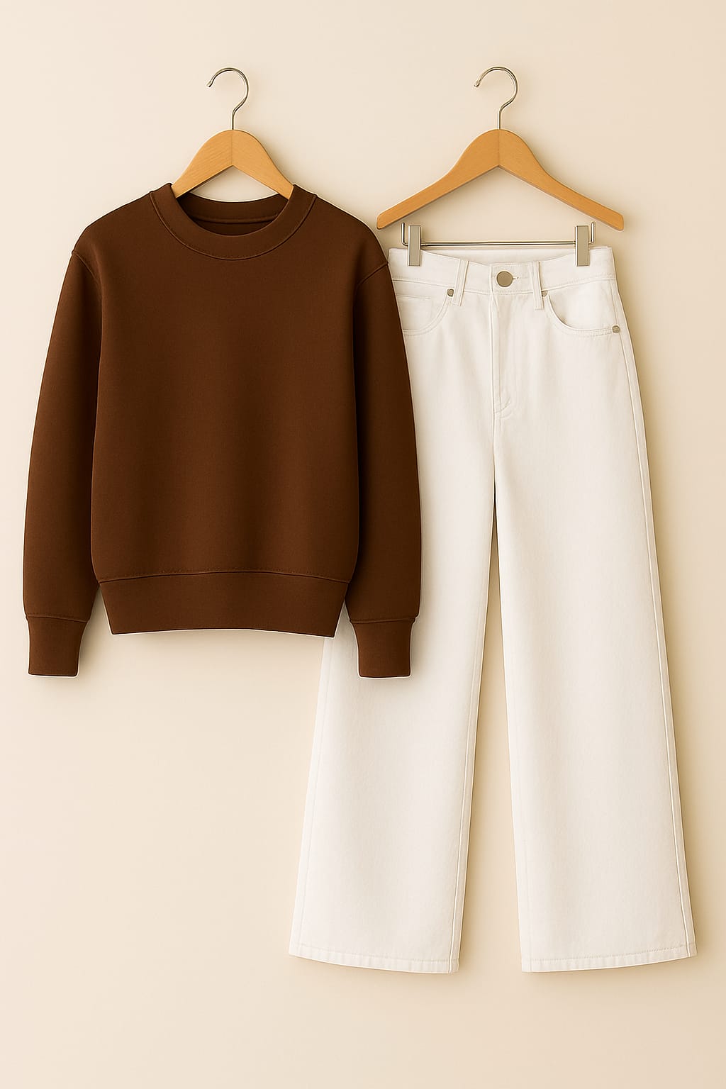Sweatshirt With White Wide Leg Jeans