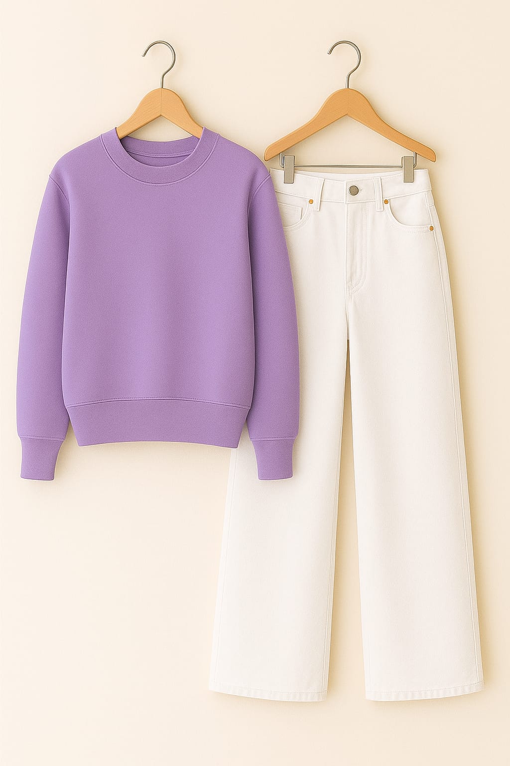 Sweatshirt With White Wide Leg Jeans