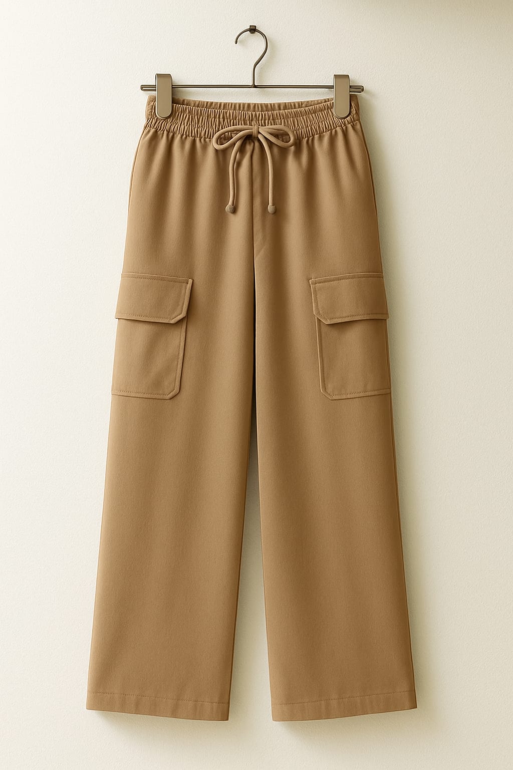 Beige Cargo Flapper Trousers