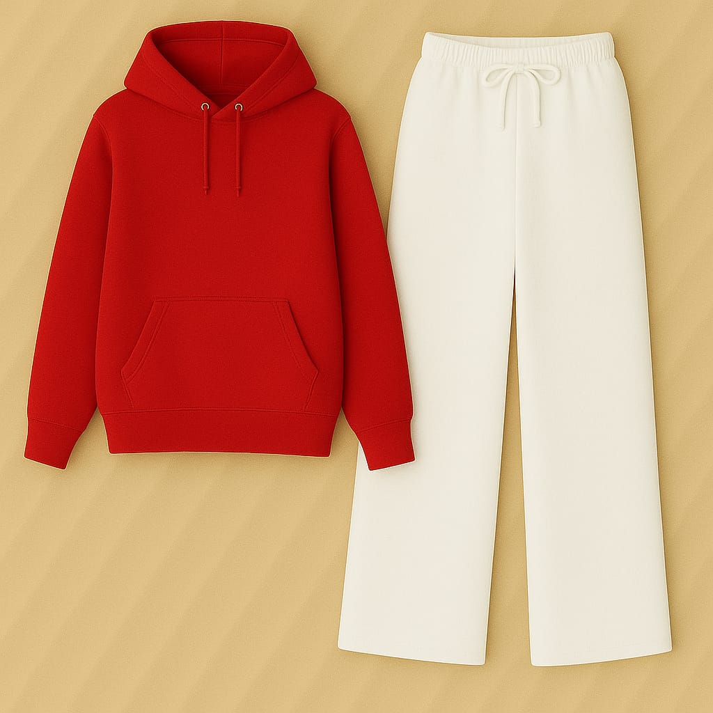 Hoodie with White Flapper Trouser