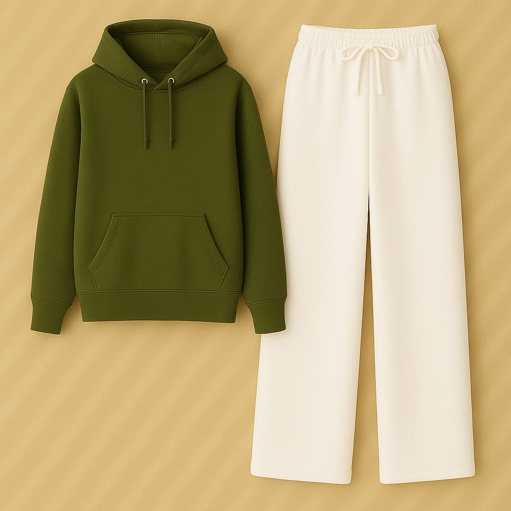 Hoodie with White Flapper Trouser