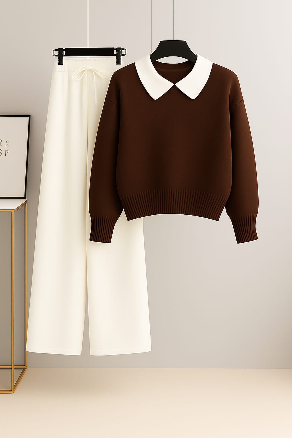 Collar Sweatshirt With White Flapper