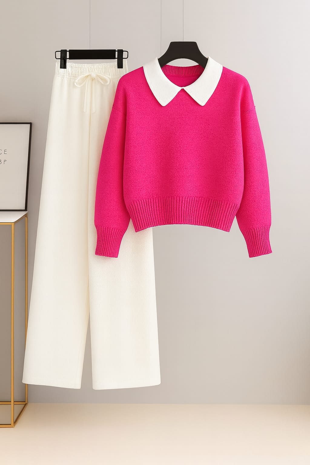 Collar Sweatshirt With White Flapper