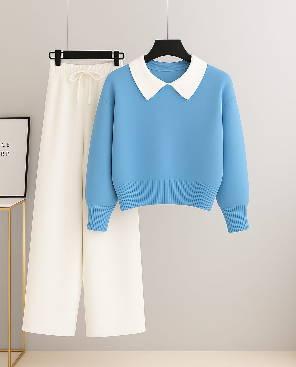 Collar Sweatshirt With White Flapper